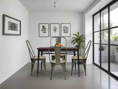 Daisy 4 Seater Dining Set in Dark Grey Color